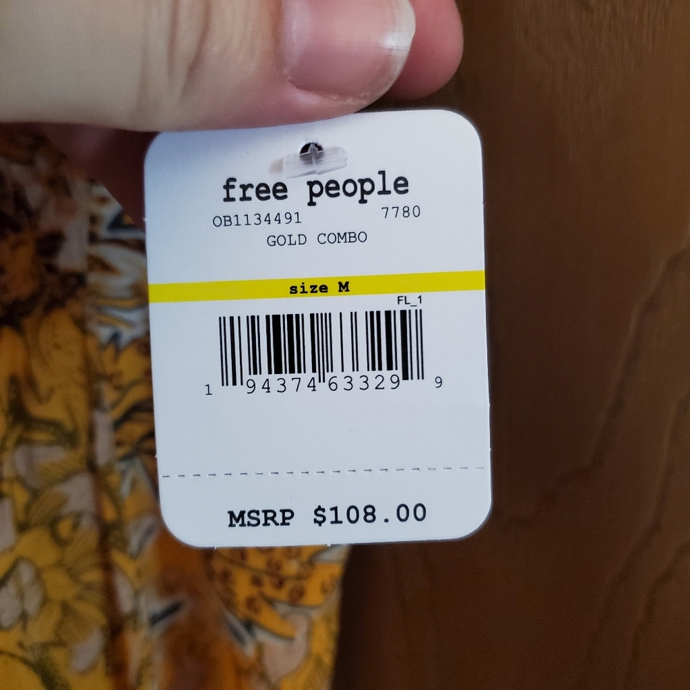 Free People Gold flower dress